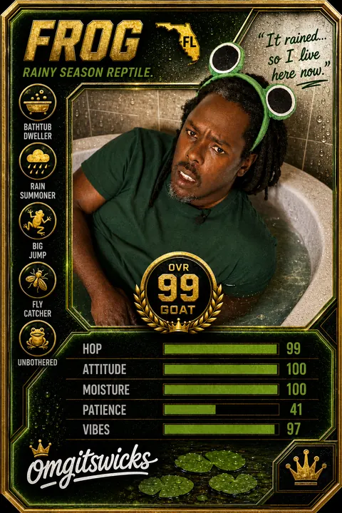 Frog trading card